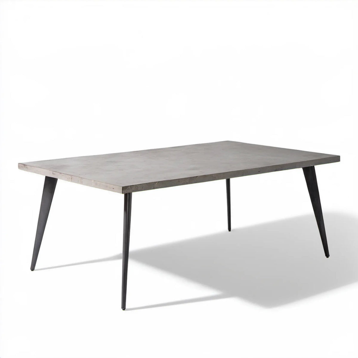 Prostokątny stół do jadalni 180 x 90 x 75 cm z blatem MDF w dekorze betonu, szaro-czarny